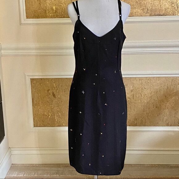 DOLCE & GABANA gray beaded wool midi dress M - Picture 14 of 16